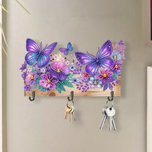 Load image into Gallery viewer, Wooden Butterfly Flower Special Shape Diamond Painting Hanging Hooks for Decor