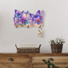 Load image into Gallery viewer, Wooden Butterfly Flower Special Shape Diamond Painting Hanging Hooks for Decor