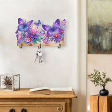 Load image into Gallery viewer, Wooden Butterfly Flower Special Shape Diamond Painting Hanging Hooks for Decor