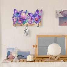 Load image into Gallery viewer, Wooden Butterfly Flower Special Shape Diamond Painting Hanging Hooks for Decor