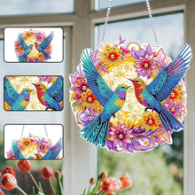 Load image into Gallery viewer, Acrylic Hummingbird Flower Special Shape Diamond Painting Hanging Pendant