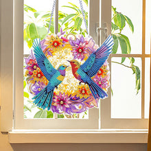 Load image into Gallery viewer, Acrylic Hummingbird Flower Special Shape Diamond Painting Hanging Pendant
