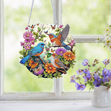 Load image into Gallery viewer, Acrylic Bird Flower Special Shape Diamond Art Hanging Pendant for Home Decor