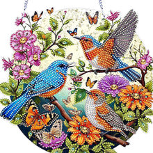 Load image into Gallery viewer, Acrylic Bird Flower Special Shape Diamond Art Hanging Pendant for Home Decor