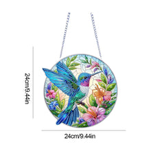 Load image into Gallery viewer, Acrylic Hummingbird Flower Special Shape Diamond Painting Hanging Pendant