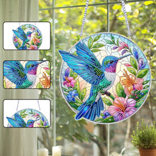 Load image into Gallery viewer, Acrylic Hummingbird Flower Special Shape Diamond Painting Hanging Pendant
