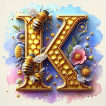 Load image into Gallery viewer, Diamond Painting - Full Round - Honey letter K (30*30CM)