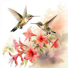 Load image into Gallery viewer, Diamond Painting - Full Round - Hummingbird holding a flower (40*40CM)