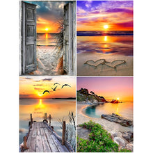 Load image into Gallery viewer, 4pcs Round Diamond Painting Set - Beach Scenery (30*40CM)