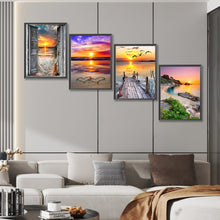Load image into Gallery viewer, 4pcs Round Diamond Painting Set - Beach Scenery (30*40CM)