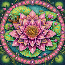 Load image into Gallery viewer, Diamond Painting - Partial Special Shaped - Lotus (30*30CM)