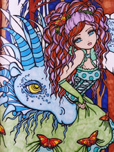 Load image into Gallery viewer, Diamond Painting - Full Round - Girl and dragon (40*50CM)