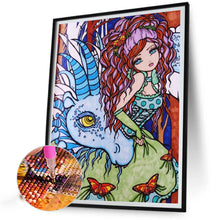 Load image into Gallery viewer, Diamond Painting - Full Round - Girl and dragon (40*50CM)