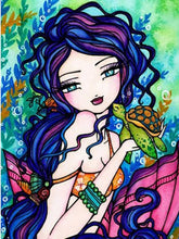 Load image into Gallery viewer, Diamond Painting - Full Round - Girl and turtle (40*50CM)