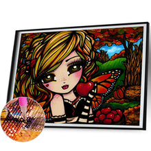 Load image into Gallery viewer, Diamond Painting - Full Round - Girl and butterfly wings (50*40CM)