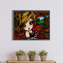 Load image into Gallery viewer, Diamond Painting - Full Round - Girl and butterfly wings (50*40CM)