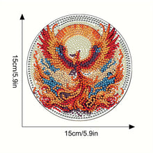 Load image into Gallery viewer, 4Pcs Wooden Phoenix DIY Diamond Painting Placemats with Holder for Home Decor