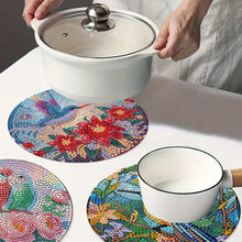 Load image into Gallery viewer, 4Pcs Wooden Birds DIY Diamond Painting Placemats with Holder for Home Decor