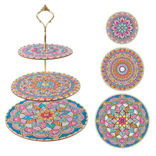 Load image into Gallery viewer, 3 Tier Acrylic Mandala Diamond Painting Cake Snack Stand for Afternoon Tea