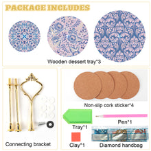 Load image into Gallery viewer, 3 Tier Acrylic Mandala Diamond Painting Cake Snack Stand for Afternoon Tea