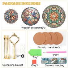 Load image into Gallery viewer, 3 Tier Acrylic Mandala Diamond Painting Cake Snack Stand for Afternoon Tea