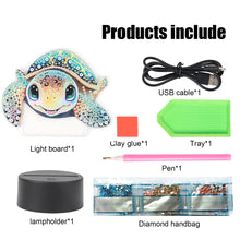 Load image into Gallery viewer, Animal Diamond Painting Night Light 5D DIY Diamond Painting Lamp (Turtle)