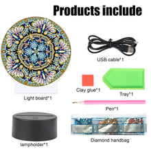 Load image into Gallery viewer, Diamond Painting Night Light 5D DIY Diamond Painting Lamp Home Decor (Mandala)