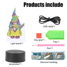Load image into Gallery viewer, Diamond Painting Night Light 5D DIY Diamond Painting Lamp Home Decor (Gnome)