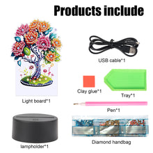 Load image into Gallery viewer, Flower Diamond Painting Night Light 5D DIY Diamond Painting Lamp (Tree)