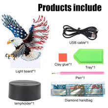Load image into Gallery viewer, Animal Diamond Painting Night Light 5D DIY Diamond Painting Lamp (US Flag Eagle)