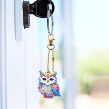 Load image into Gallery viewer, 5Pcs Acrylic Double Sided Owl Diamond Painting Keychain for Beginners Adults