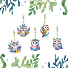 Load image into Gallery viewer, 5Pcs Acrylic Double Sided Owl Diamond Painting Keychain for Beginners Adults