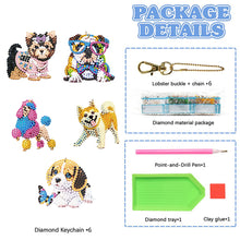 Load image into Gallery viewer, 5Pcs Acrylic Double Sided Dog Diamond Painting Keychain for Beginners Adults