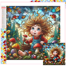 Load image into Gallery viewer, Diamond Painting - Full Square - Girl Picking Mushrooms (30*30CM)
