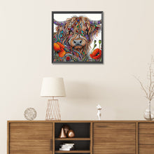 Load image into Gallery viewer, Diamond Painting - Partial Special Shaped - Poppy Highland Yak (30*30CM)