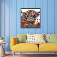 Load image into Gallery viewer, Diamond Painting - Partial Special Shaped - Poppy Highland Yak (30*30CM)