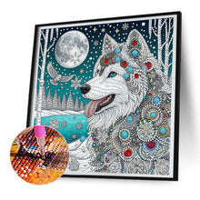 Load image into Gallery viewer, Diamond Painting - Partial Special Shaped - Snow Wolf (30*30CM)