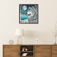 Load image into Gallery viewer, Diamond Painting - Partial Special Shaped - Snow Wolf (30*30CM)