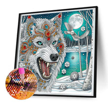 Load image into Gallery viewer, Diamond Painting - Partial Special Shaped - Snow Wolf (30*30CM)
