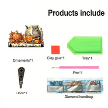 Load image into Gallery viewer, Wooden Cats Dogs 3 Hooks Diamond Painting Hook Rail Aniaml for Home Office Decor