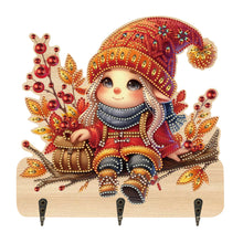 Load image into Gallery viewer, Wooden Cats Dogs 3 Hooks Diamond Painting Hook Rail Aniaml for Home Office Decor