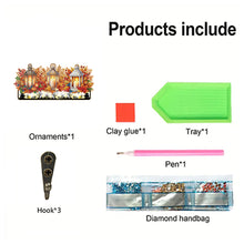 Load image into Gallery viewer, Wooden Cats Dogs 3 Hooks Diamond Painting Hook Rail Aniaml for Home Office Decor