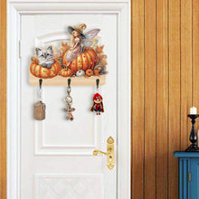 Load image into Gallery viewer, Wooden Cats Dogs 3 Hooks Diamond Painting Hook Rail Aniaml for Home Office Decor