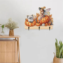 Load image into Gallery viewer, Wooden Cats Dogs 3 Hooks Diamond Painting Hook Rail Aniaml for Home Office Decor