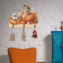 Load image into Gallery viewer, Wooden Cats Dogs 3 Hooks Diamond Painting Hook Rail Aniaml for Home Office Decor