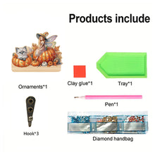 Load image into Gallery viewer, Wooden Cats Dogs 3 Hooks Diamond Painting Hook Rail Aniaml for Home Office Decor