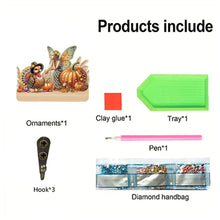 Load image into Gallery viewer, Wooden Cats Dogs 3 Hooks Diamond Painting Hook Rail Aniaml for Home Office Decor