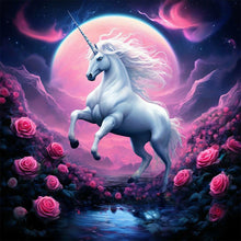 Load image into Gallery viewer, Diamond Painting - Full Square - Purple White Horse (40*40CM)