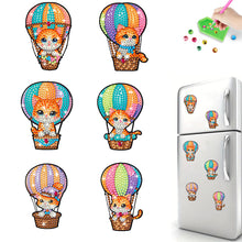 Load image into Gallery viewer, 6Pcs Acrylic Special Shape Cat Diamond Art Magnets Decals for Fridge Whiteboards