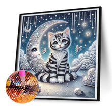 Load image into Gallery viewer, Diamond Painting - Partial Special Shaped - Moon and Cat (30*30CM)